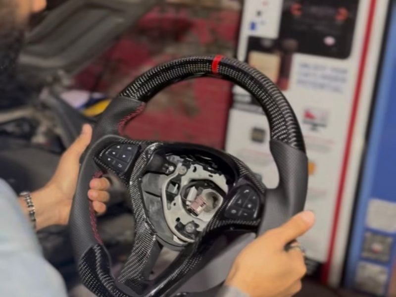Sporty carbon steering wheel upgrade for Mercedes-Benz